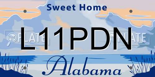 L11PDN Alabama License Plate