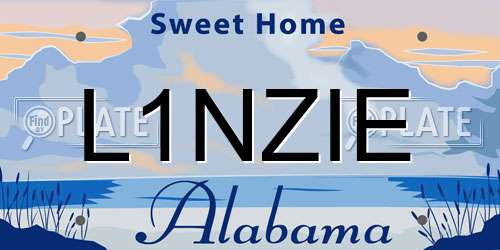 L1NZIE Alabama License Plate