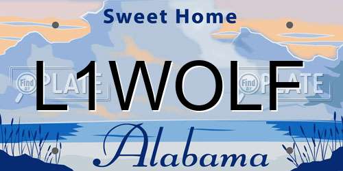 L1WOLF Alabama License Plate