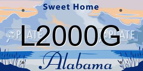 L2000G Alabama License Plate