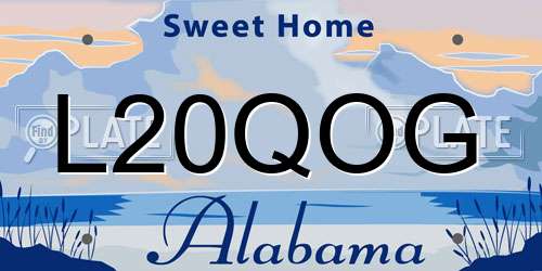L20QOG Alabama License Plate
