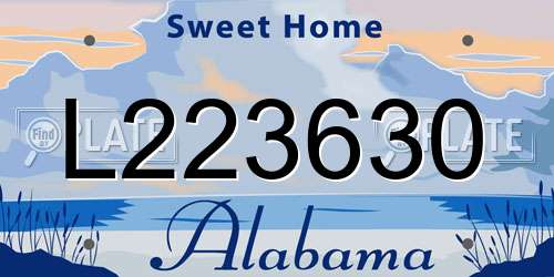 L223630 Alabama License Plate