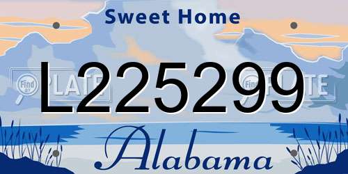 L225299 Alabama License Plate
