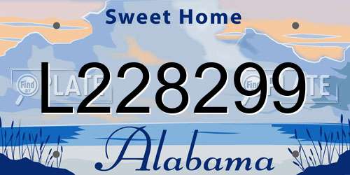 L228299 Alabama License Plate