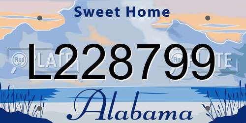 L228799 Alabama License Plate