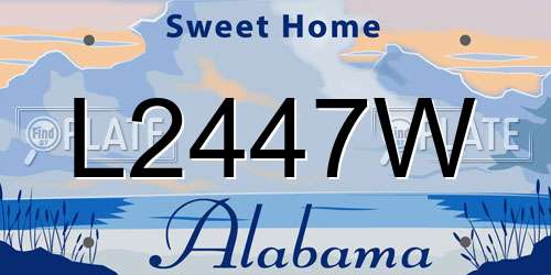 L2447W Alabama License Plate
