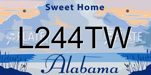L244TW Alabama License Plate