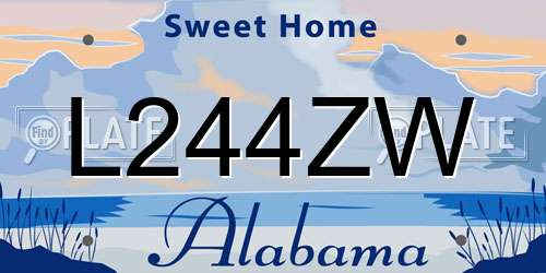 L244ZW Alabama License Plate