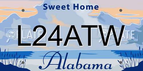 L24ATW Alabama License Plate