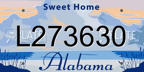 L273630 Alabama License Plate