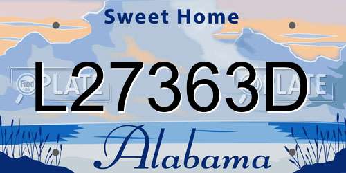 L27363D Alabama License Plate