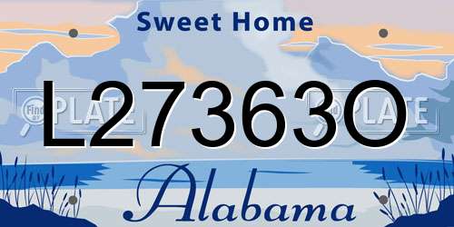 L27363O Alabama License Plate