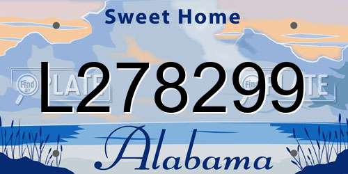 L278299 Alabama License Plate