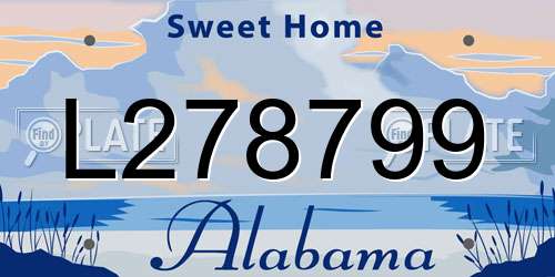 L278799 Alabama License Plate