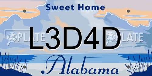 L3D4D Alabama License Plate