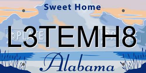 L3TEMH8 Alabama License Plate