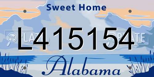 L415154 Alabama License Plate