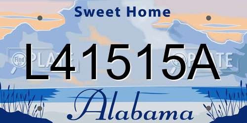 L41515A Alabama License Plate