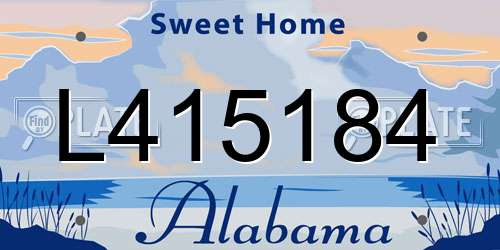L415184 Alabama License Plate