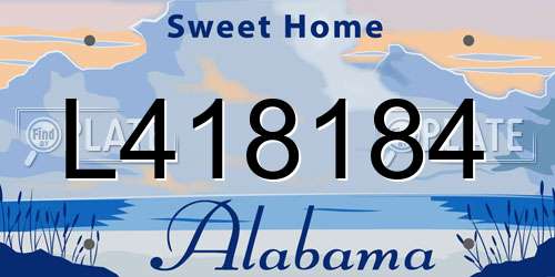 L418184 Alabama License Plate