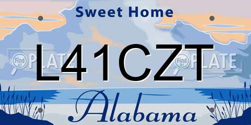 L41CZT Alabama License Plate