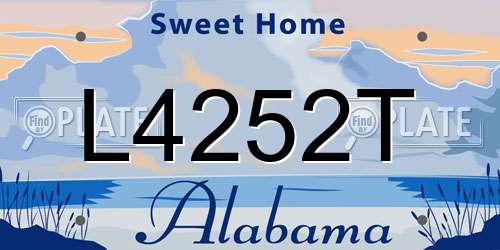 L4252T Alabama License Plate