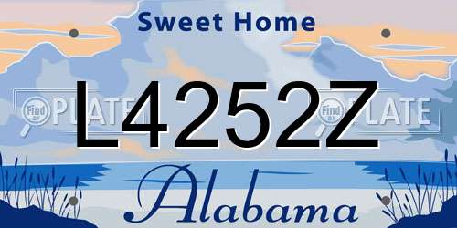 L4252Z Alabama License Plate
