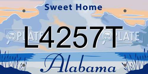 L4257T Alabama License Plate