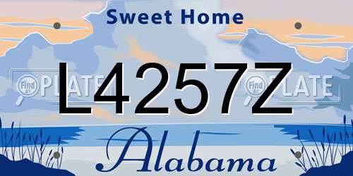 L4257Z Alabama License Plate