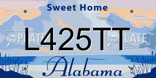 L425TT Alabama License Plate