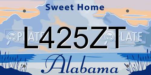 L425ZT Alabama License Plate