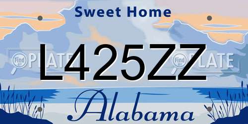 L425ZZ Alabama License Plate