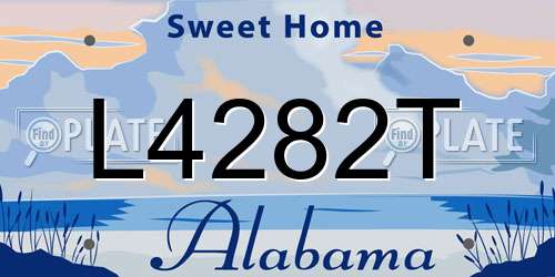 L4282T Alabama License Plate