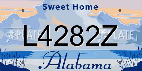 L4282Z Alabama License Plate