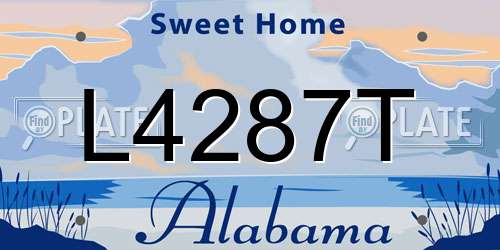 L4287T Alabama License Plate