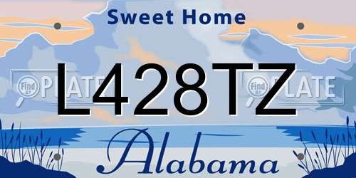 L428TZ Alabama License Plate