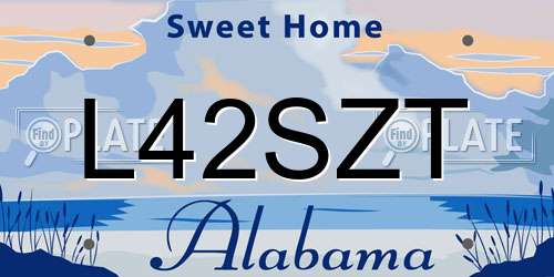 L42SZT Alabama License Plate