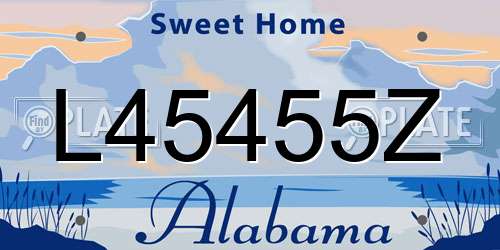 L45455Z Alabama License Plate
