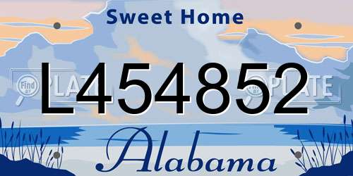 L454852 Alabama License Plate