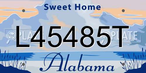 L45485T Alabama License Plate