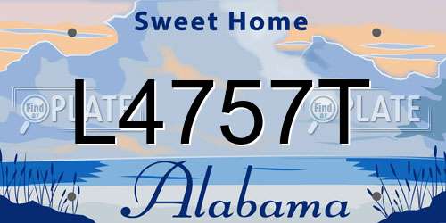 L4757T Alabama License Plate