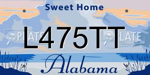 L475TT Alabama License Plate