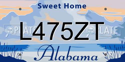 L475ZT Alabama License Plate