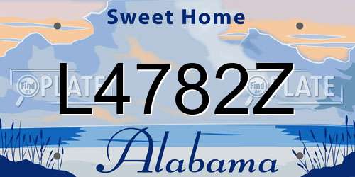 L4782Z Alabama License Plate