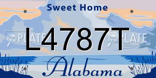 L4787T Alabama License Plate