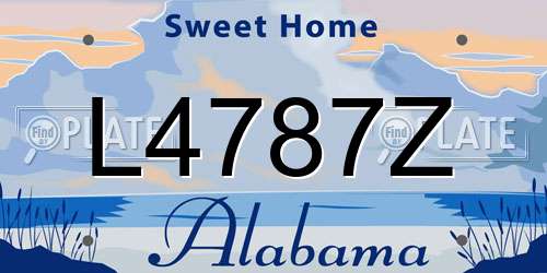 L4787Z Alabama License Plate