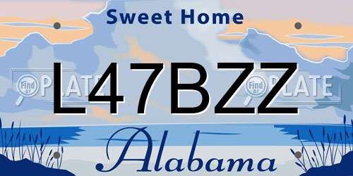 L47BZZ Alabama License Plate