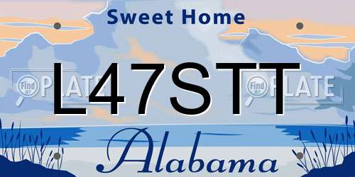 L47STT Alabama License Plate