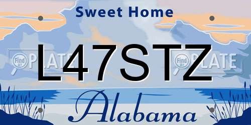 L47STZ Alabama License Plate