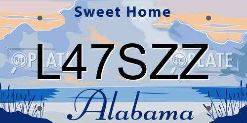 L47SZZ Alabama License Plate